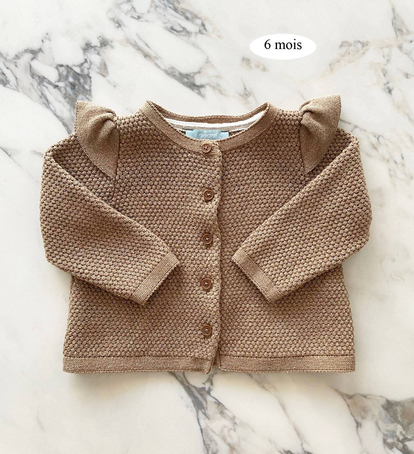 Vends gilet élégant doré - Taille 6 mois Okaïdi