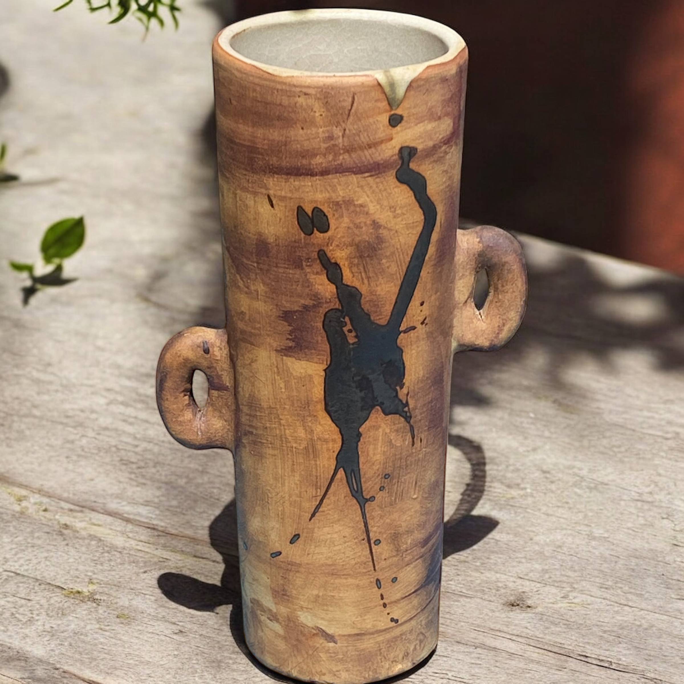 Vends grand vase en grès émaillé vintage poterie de la Colombe années 1960