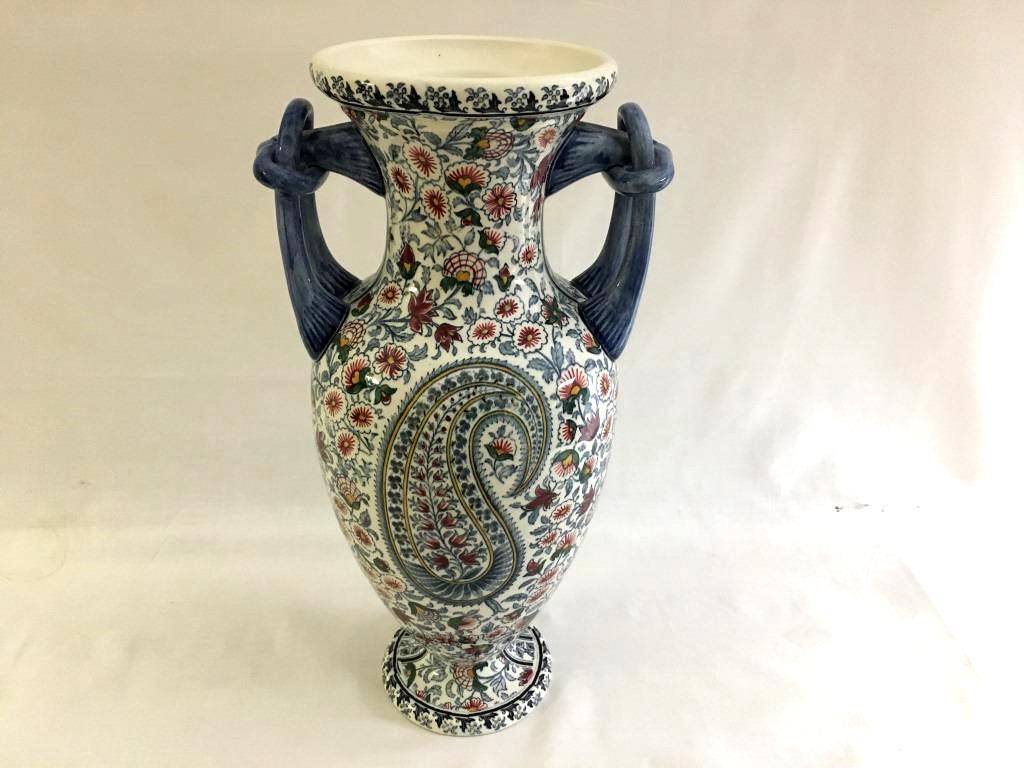 Grand vase "Gien" motif Cachemire