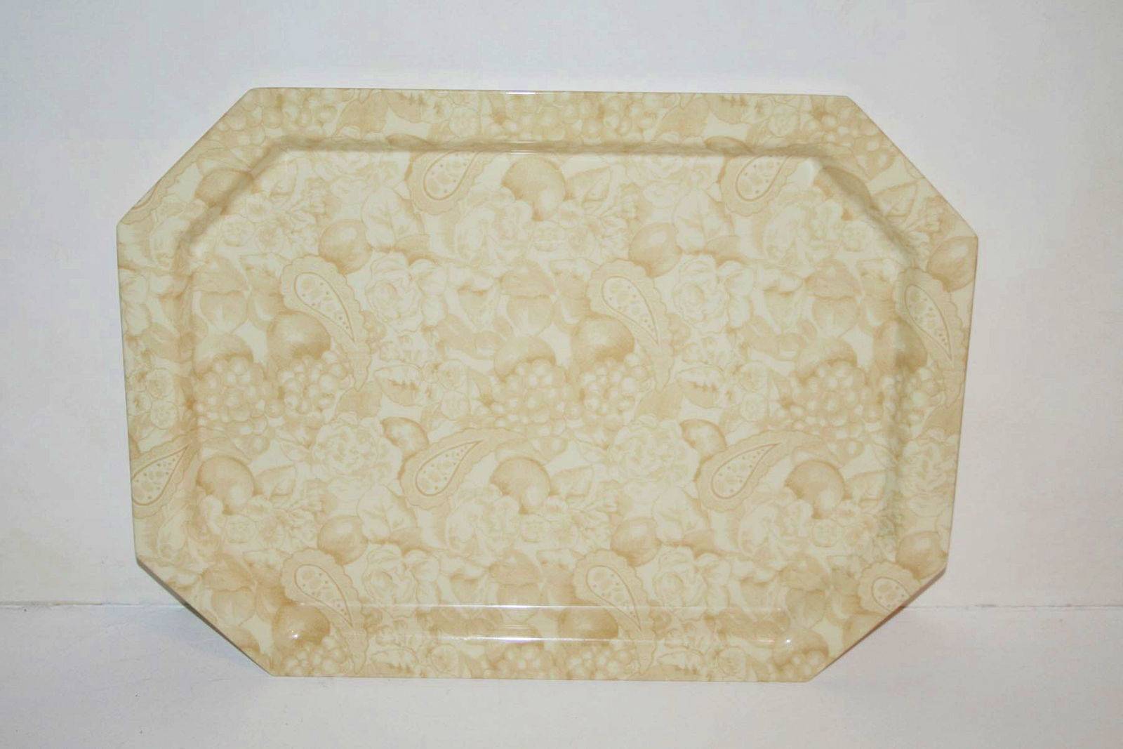 Grand plateau mélaminé Beige / blanc - Très bon état