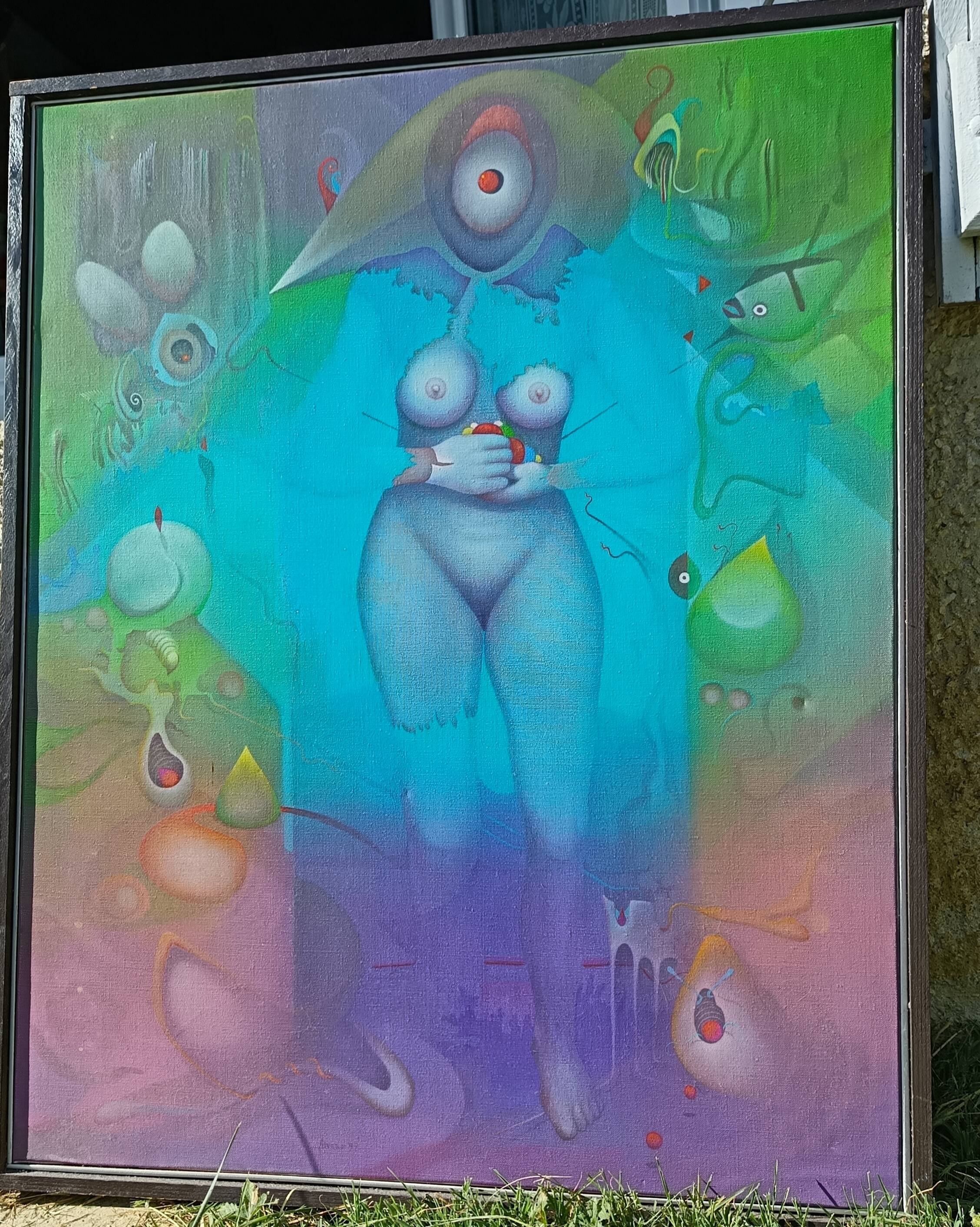 Vends grand tableau surréaliste de l’artiste contemporain Alvaro Mejias