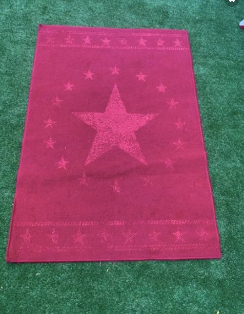 Grand Tapis enfant star, rouge, motifs étoiles,120x 170cm