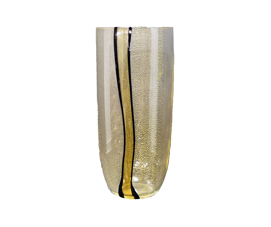 Grand Vase Vintage • Feuille d’or • Serenella Arte • Murano • 1975