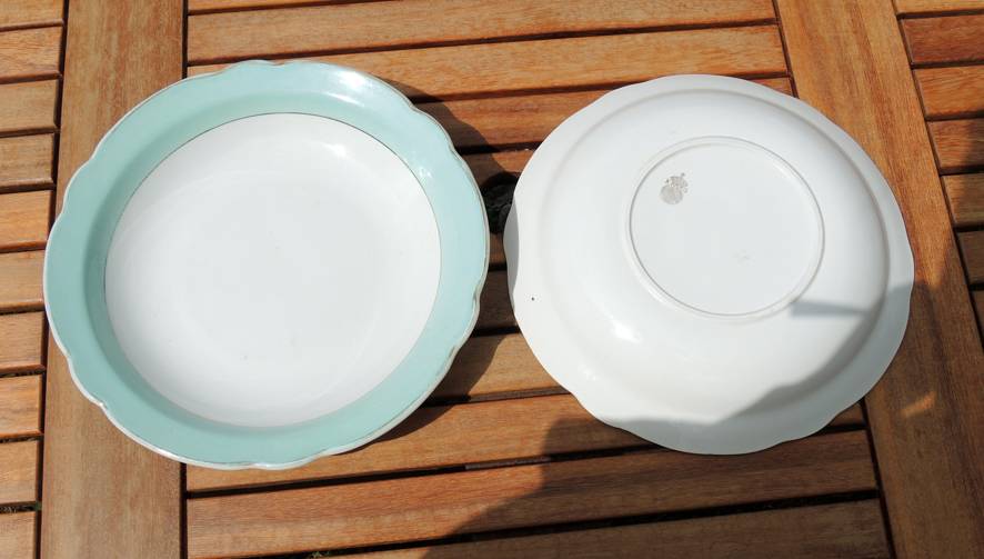 Grande Assiettes Creuses en Céramique K & G - Vert Menthe