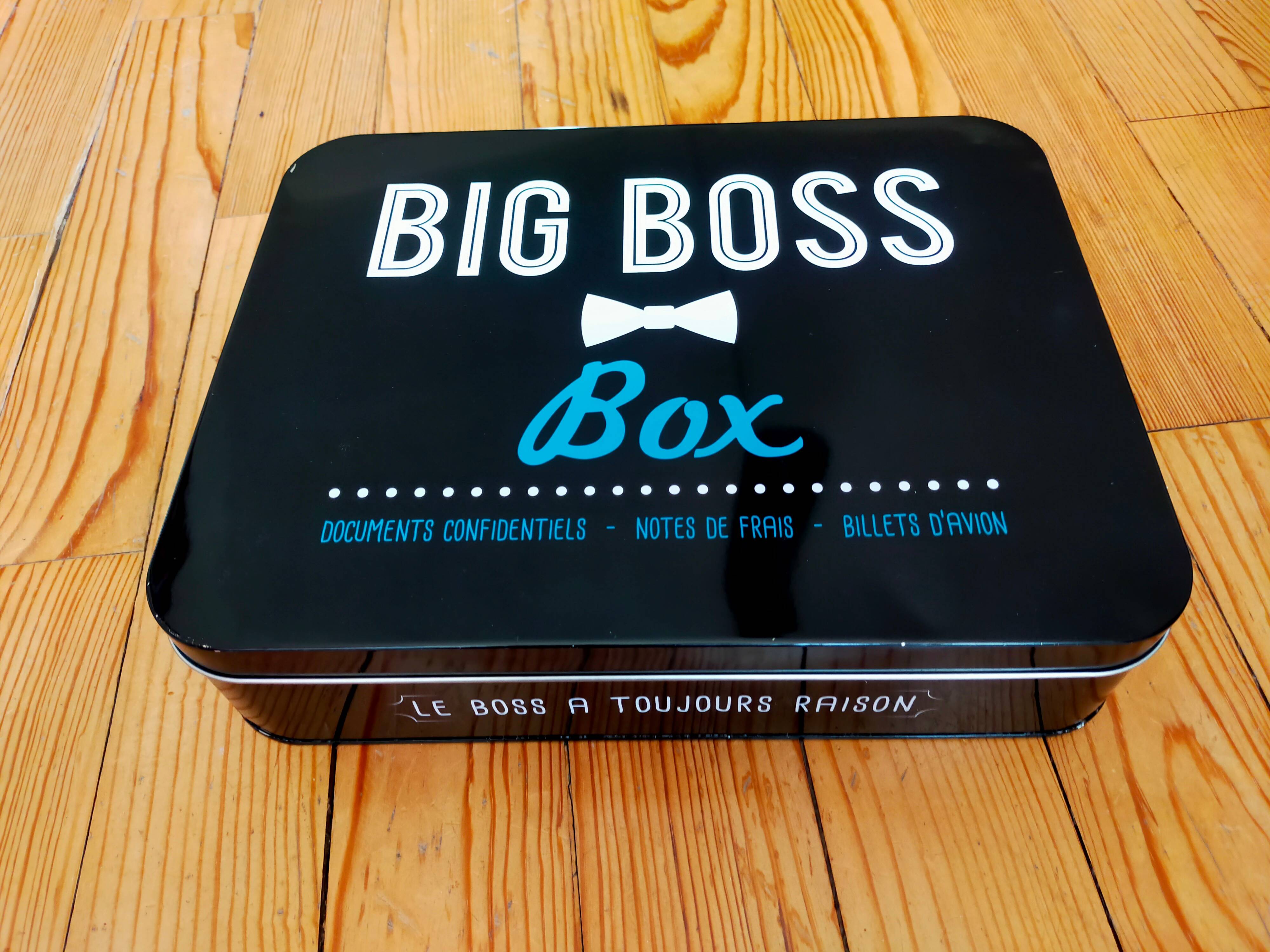 Grande boîte de rangement en métal noir « Big Boss »