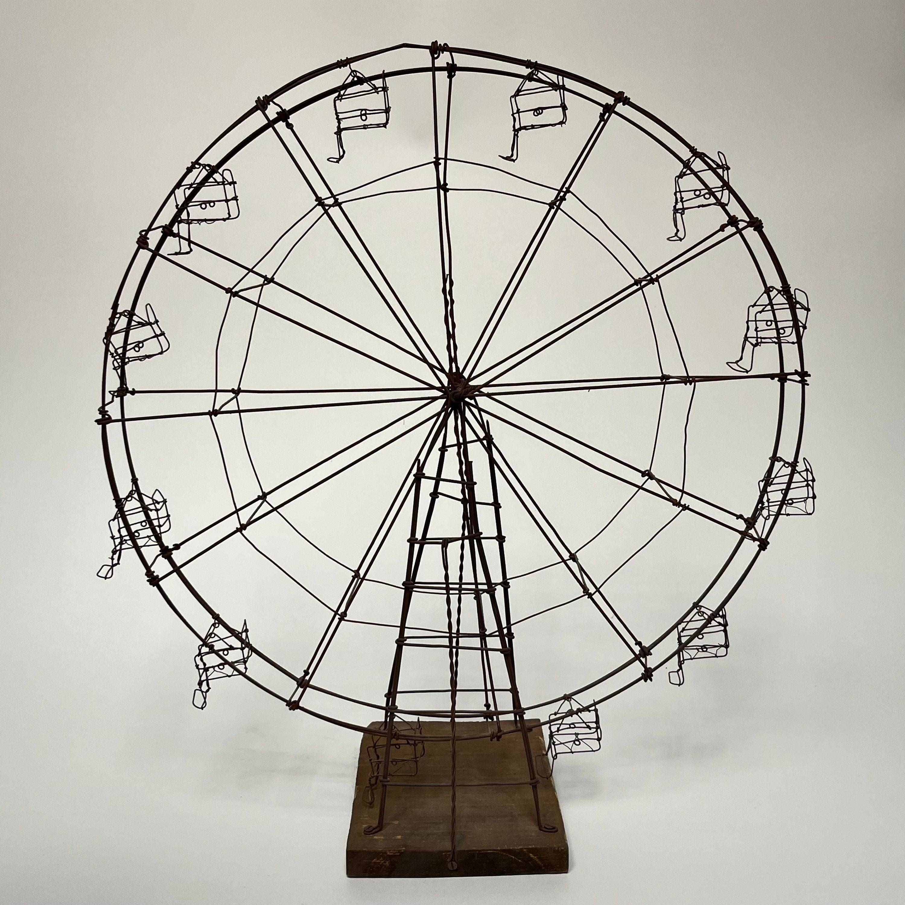 Grande roue, manège miniature en fil de fer - Art populaire forain du début du XXe siècle