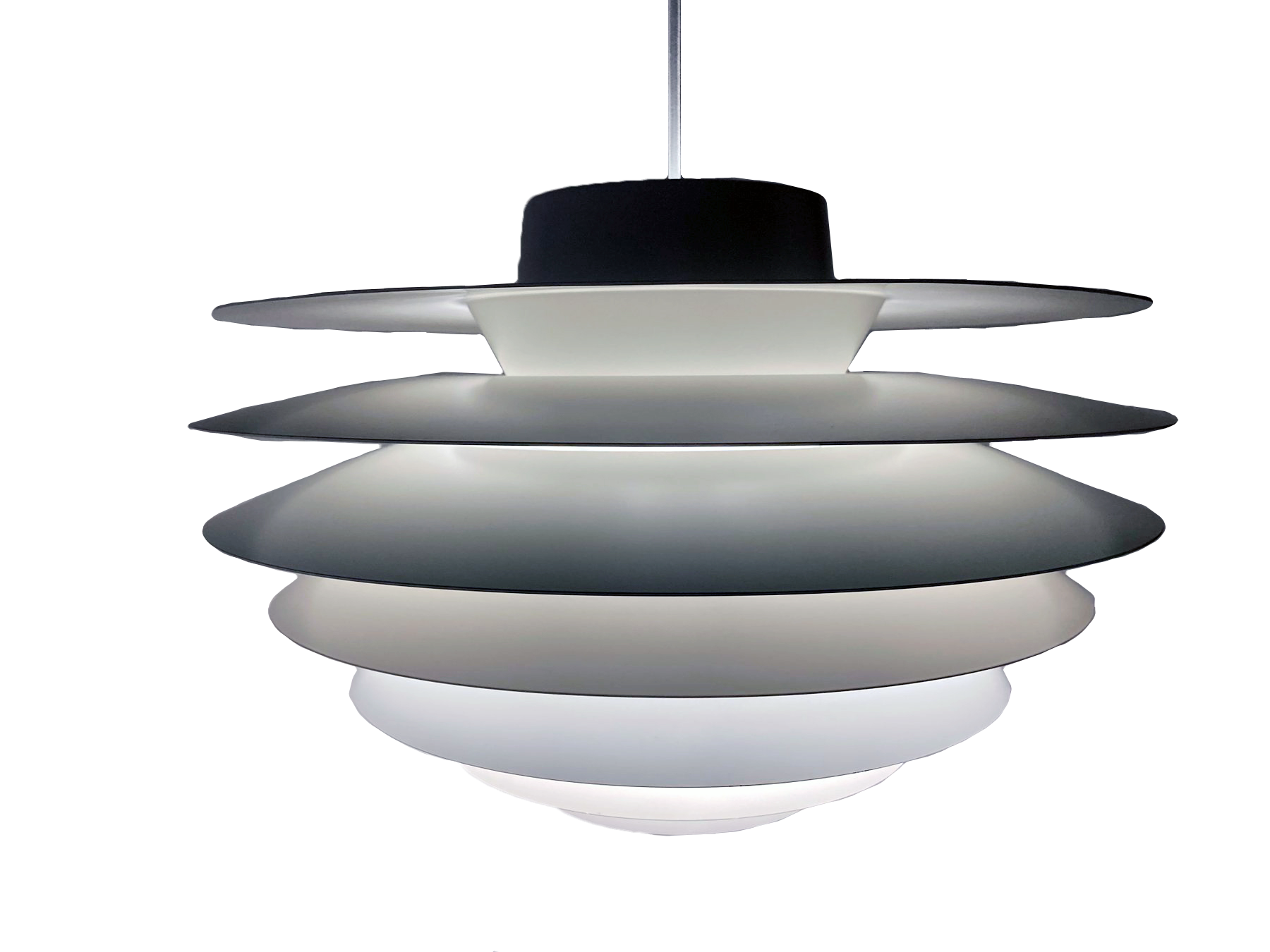 Vends grande suspension scandinave vintage Verona Svend Middelboe Nordisk Solar 1968