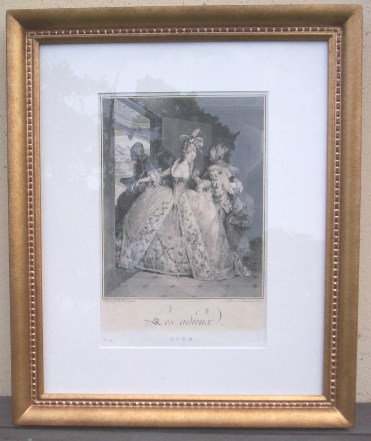 Gravure d’après Moreau le jeune : Les adieux, 1777