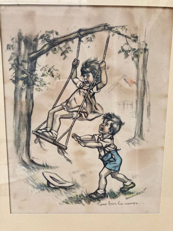 Gravure Germaine Bouret encadrée