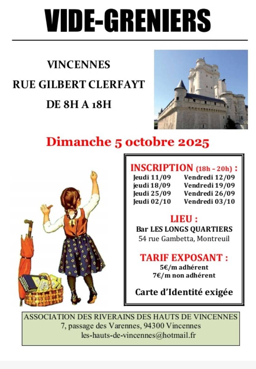 Vide grenier le 11 septembre