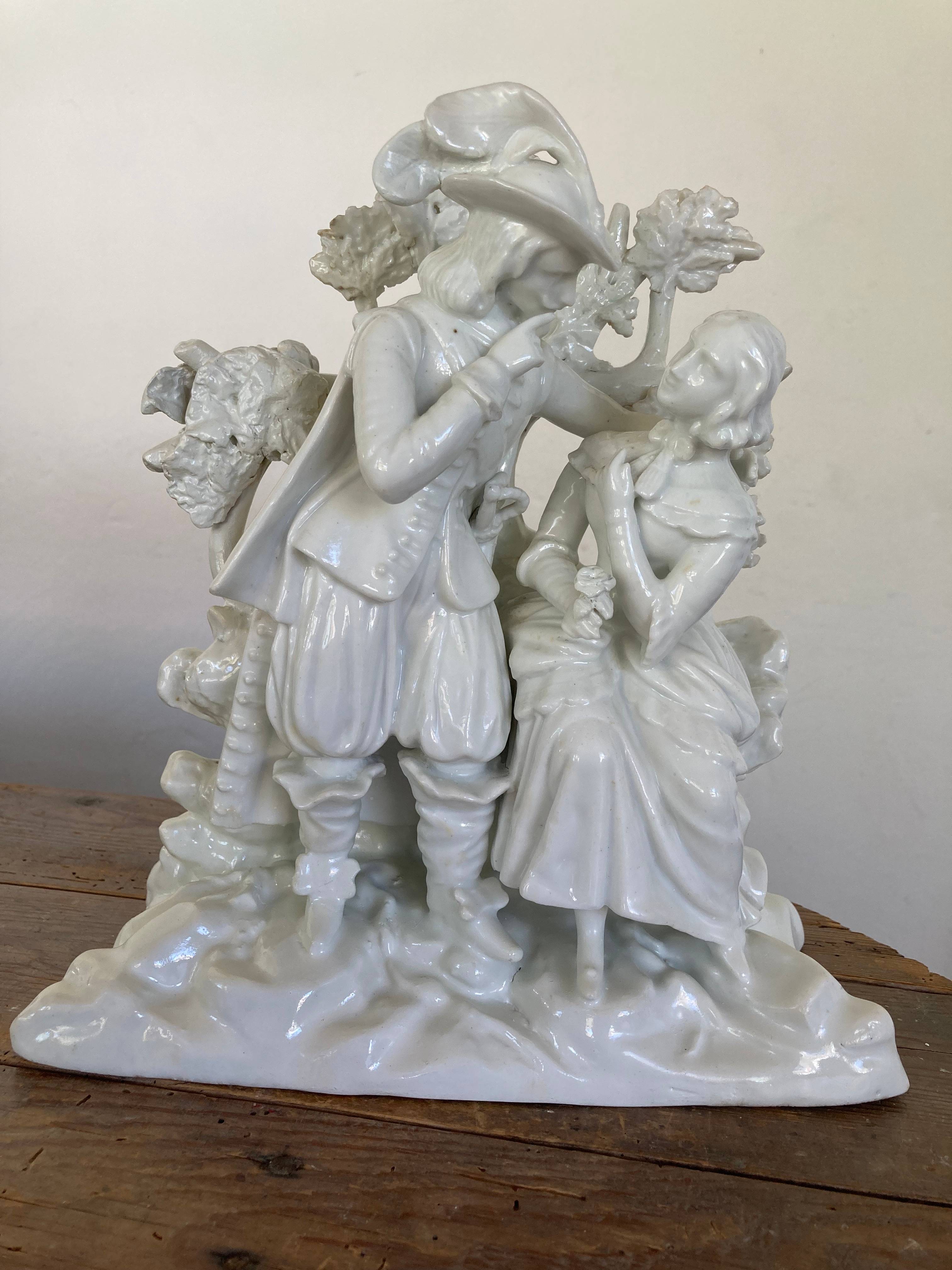 Groupe en biscuit de porcelaine du 18ème