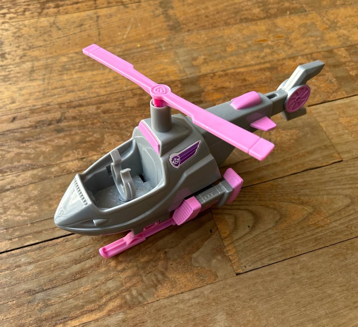 Vends hélicoptère Stella gris et rose Pat Patrouille