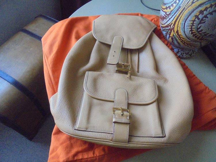 Sac à dos Hermès, jaune épi