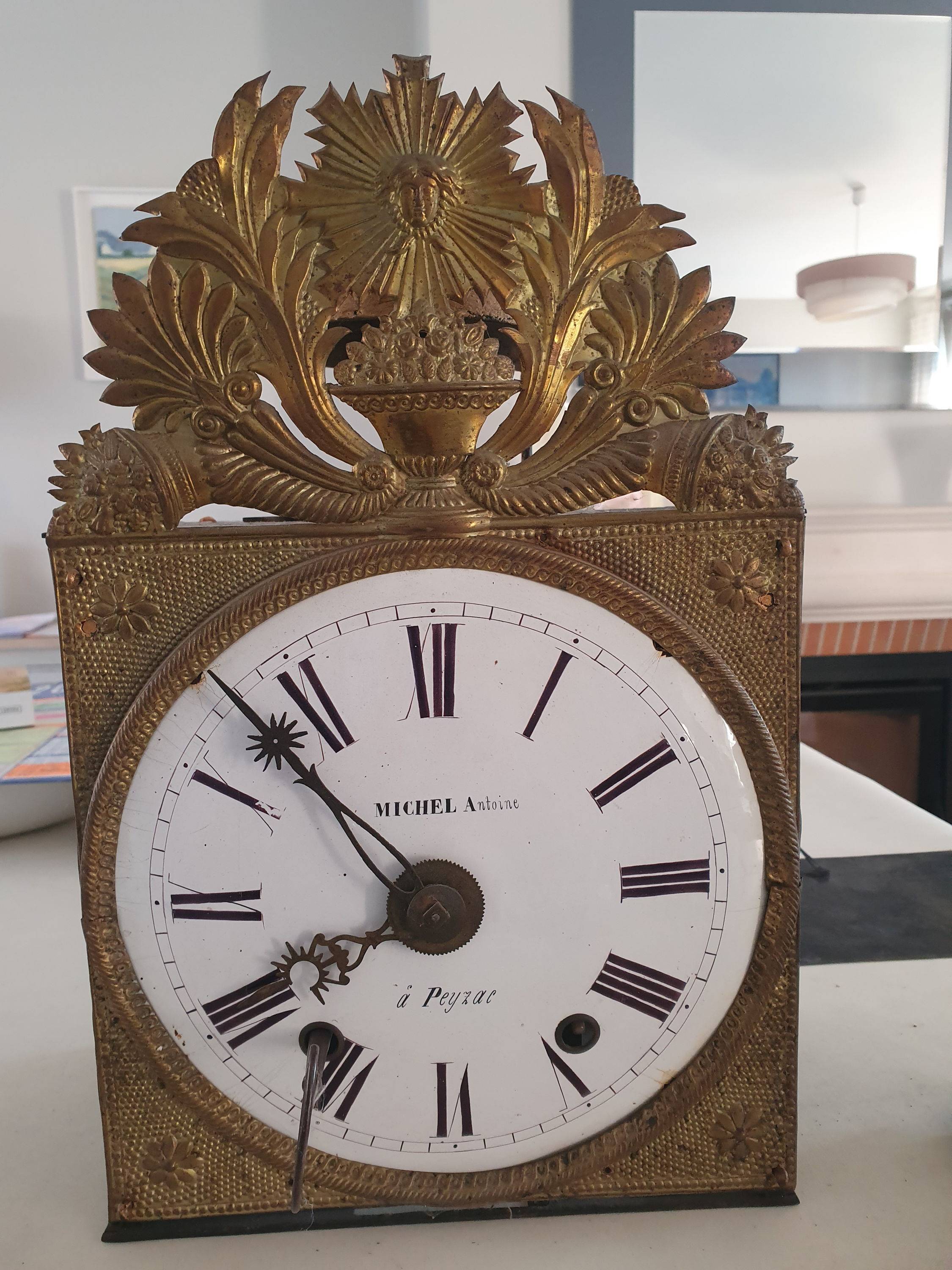 Tête d’horloge comtoise XIXème siècle