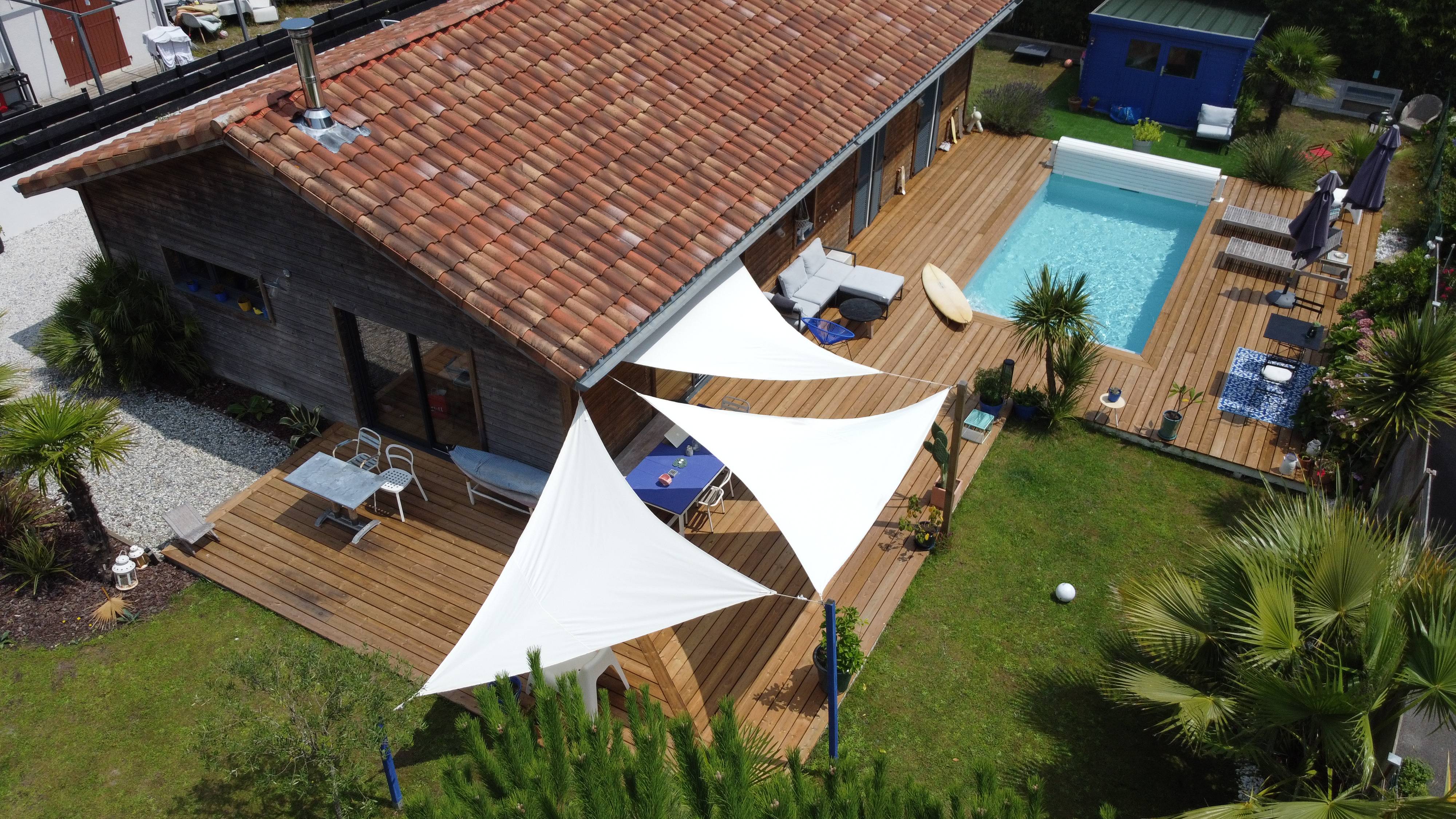 Loue Villa en bois avec Piscine, classée, à 5 min des plages - 3 chambres, 5 couchages, Soorts-Hossegor (40)