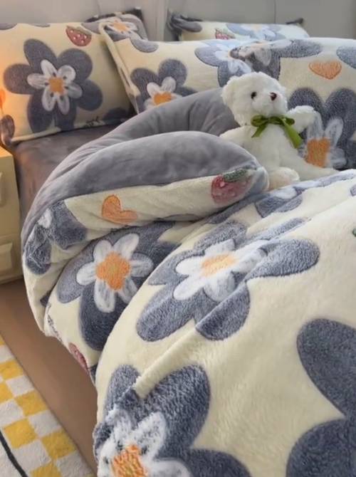 Housse de couette + taies assorties - tout en velours Taille housse : 220 x 240 & Taies : 50 x 70 cm - Neuf