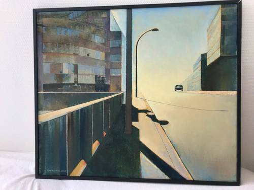 Huile sur toile "Le boulevard Pasteur désert" de Alain Pontecorvo