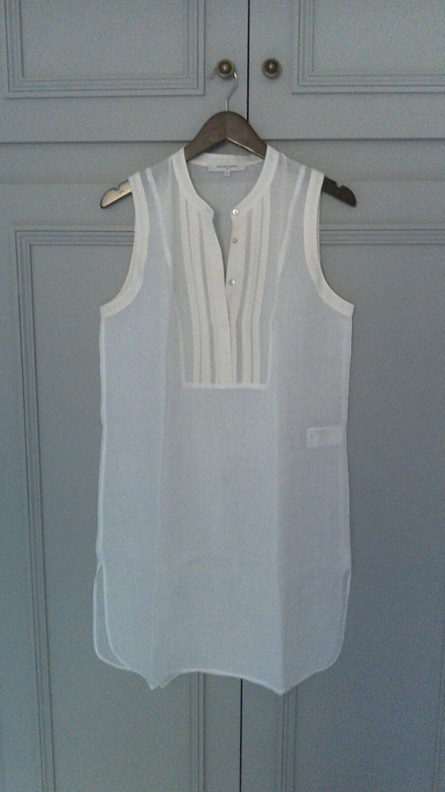 Robe Gérard Darel ivoire T 38 en lin et soie, neuve