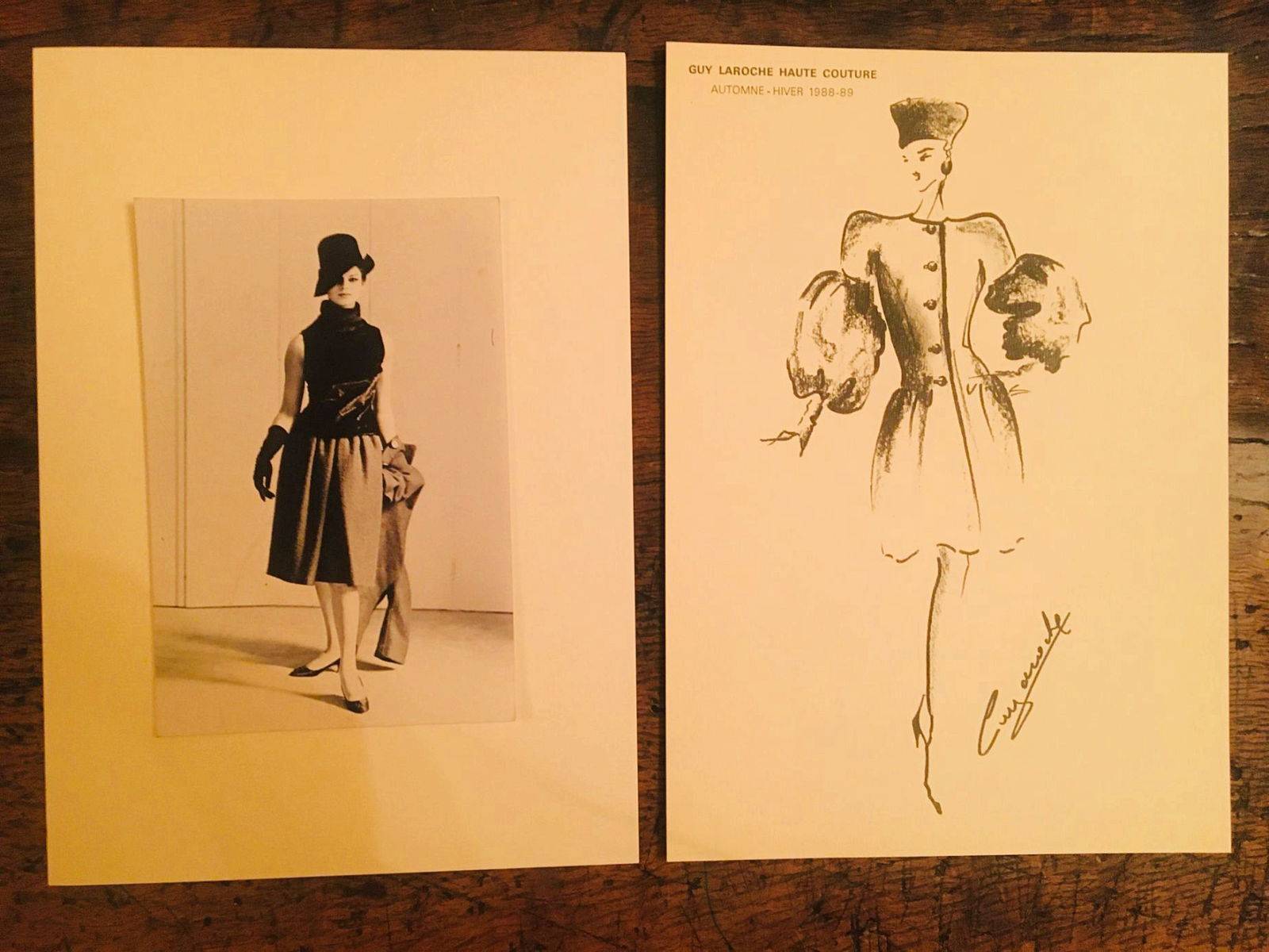 Jolie illustration de mode Guy Laroche & Photo originale vintage