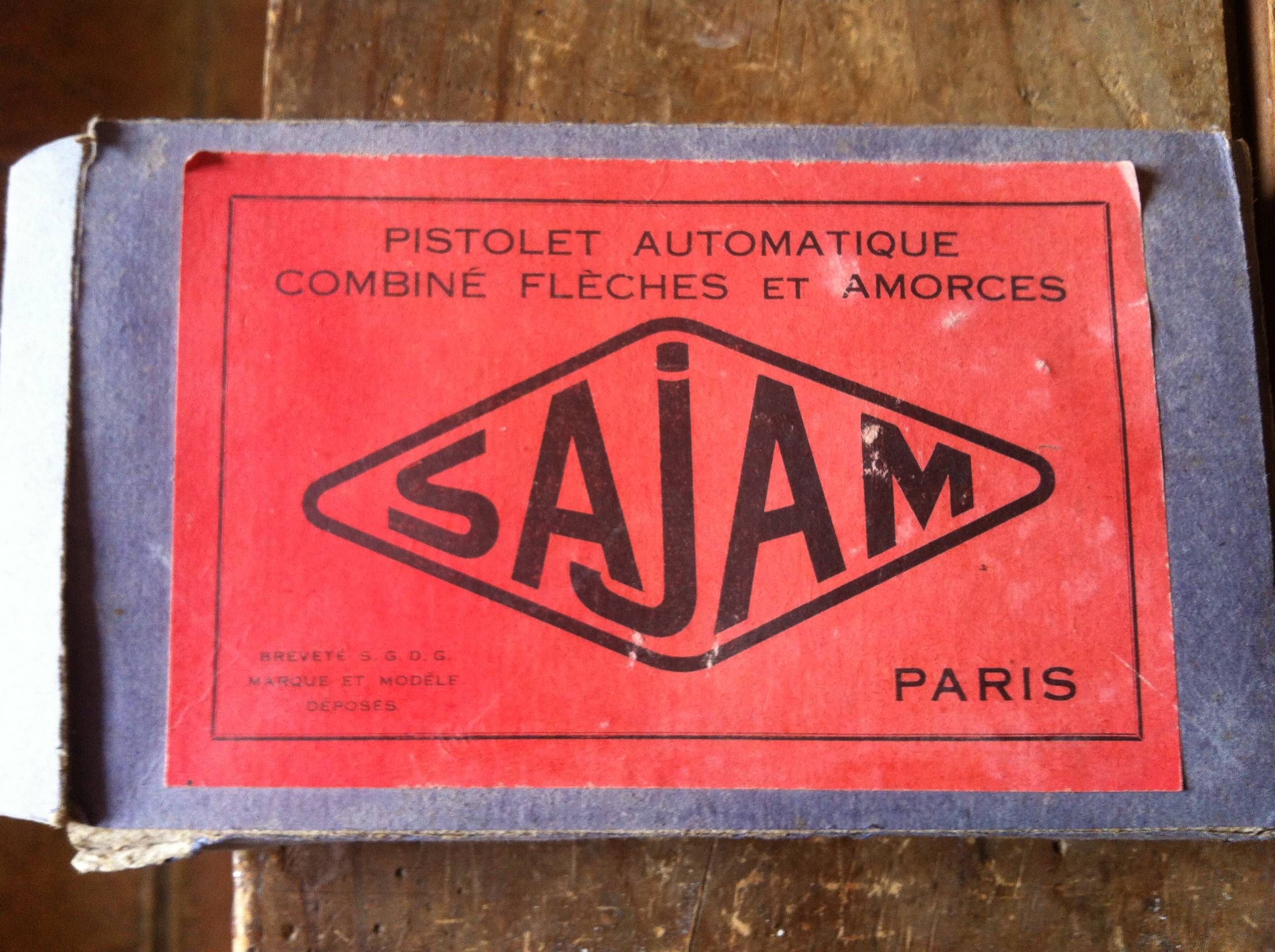 Jouet vintage, pistolet à fléchettes et amorces
