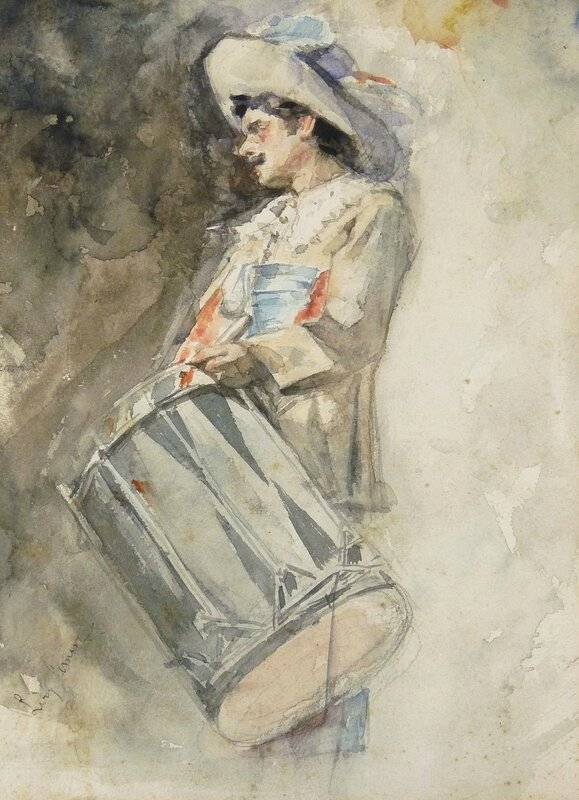 Le Joueur de Tambour - Aquarelle de L.F. C.