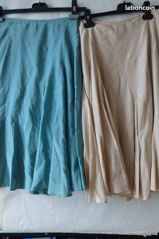 2 jupes en soie et coton - Taille S