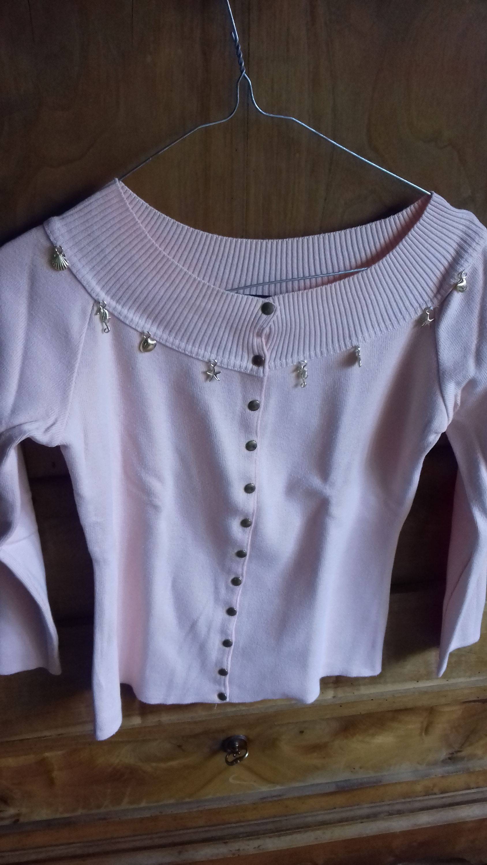 Pull Kookai rose avec pampilles vintage 38