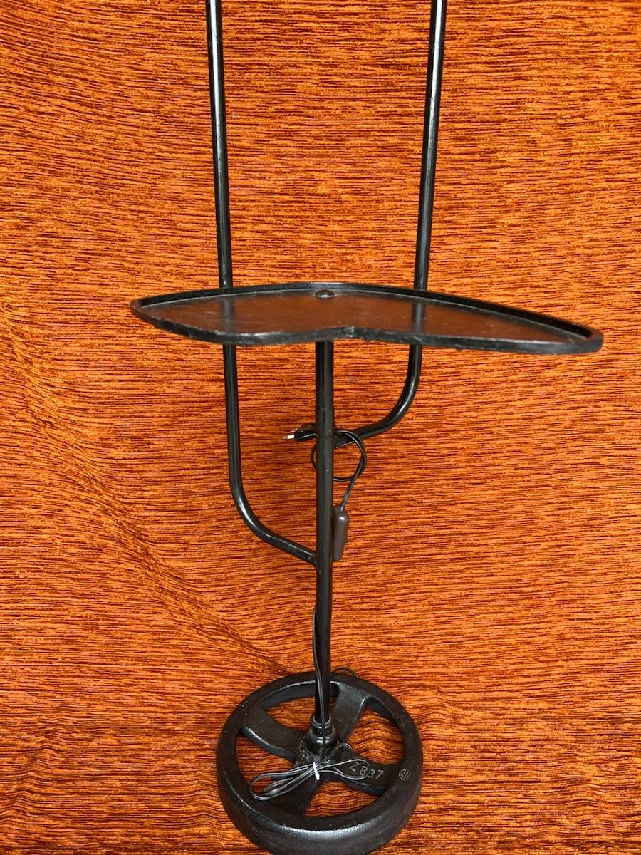 Lampadaire métal noir 2 têtes vintage