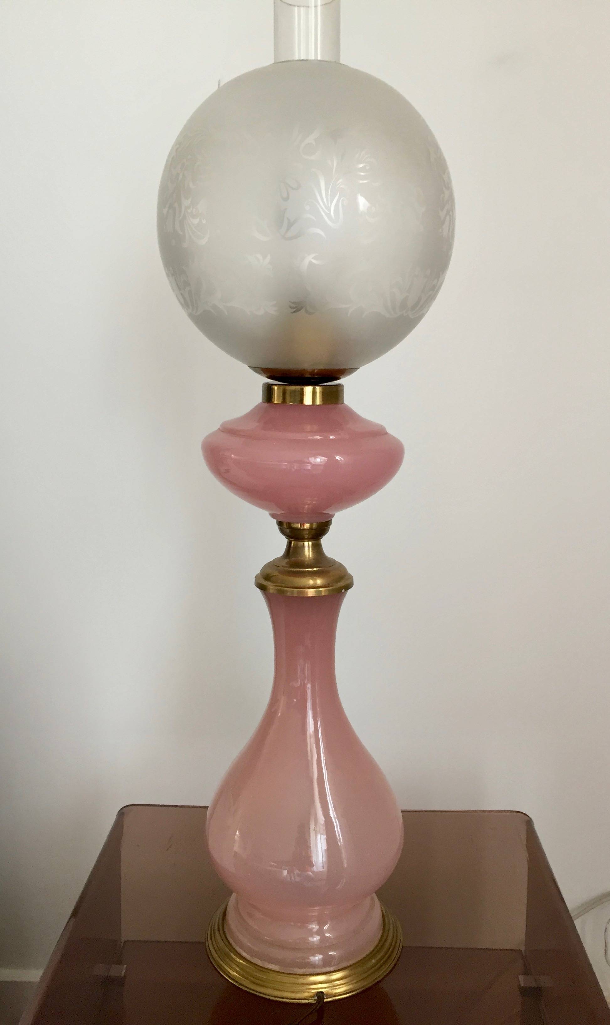 Lampe Berger Rose Opaline De Lorraine - Occasion En Bon état - Décoration Rétro