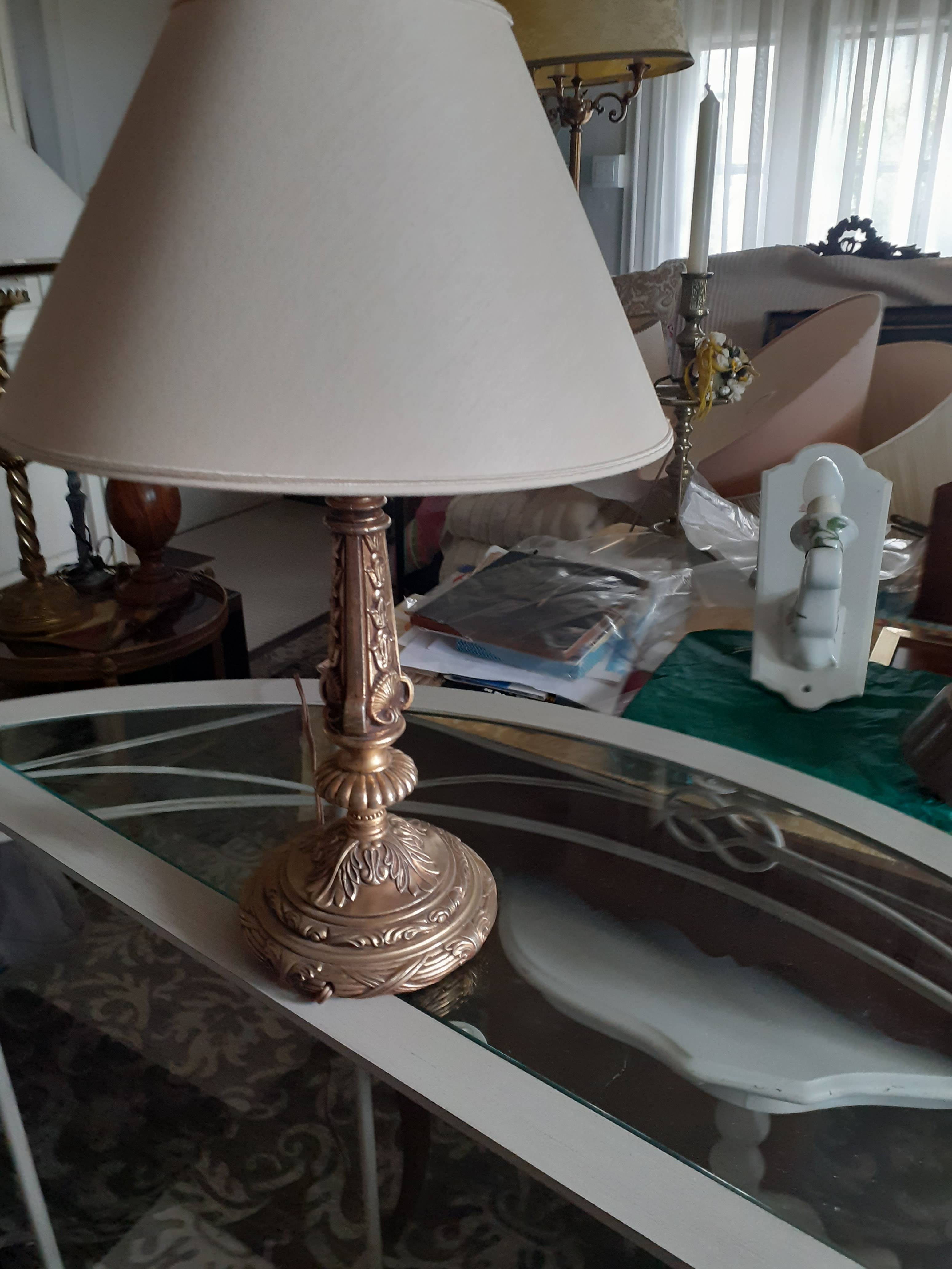 Pied de lampe en Bronze doré de 35 cms