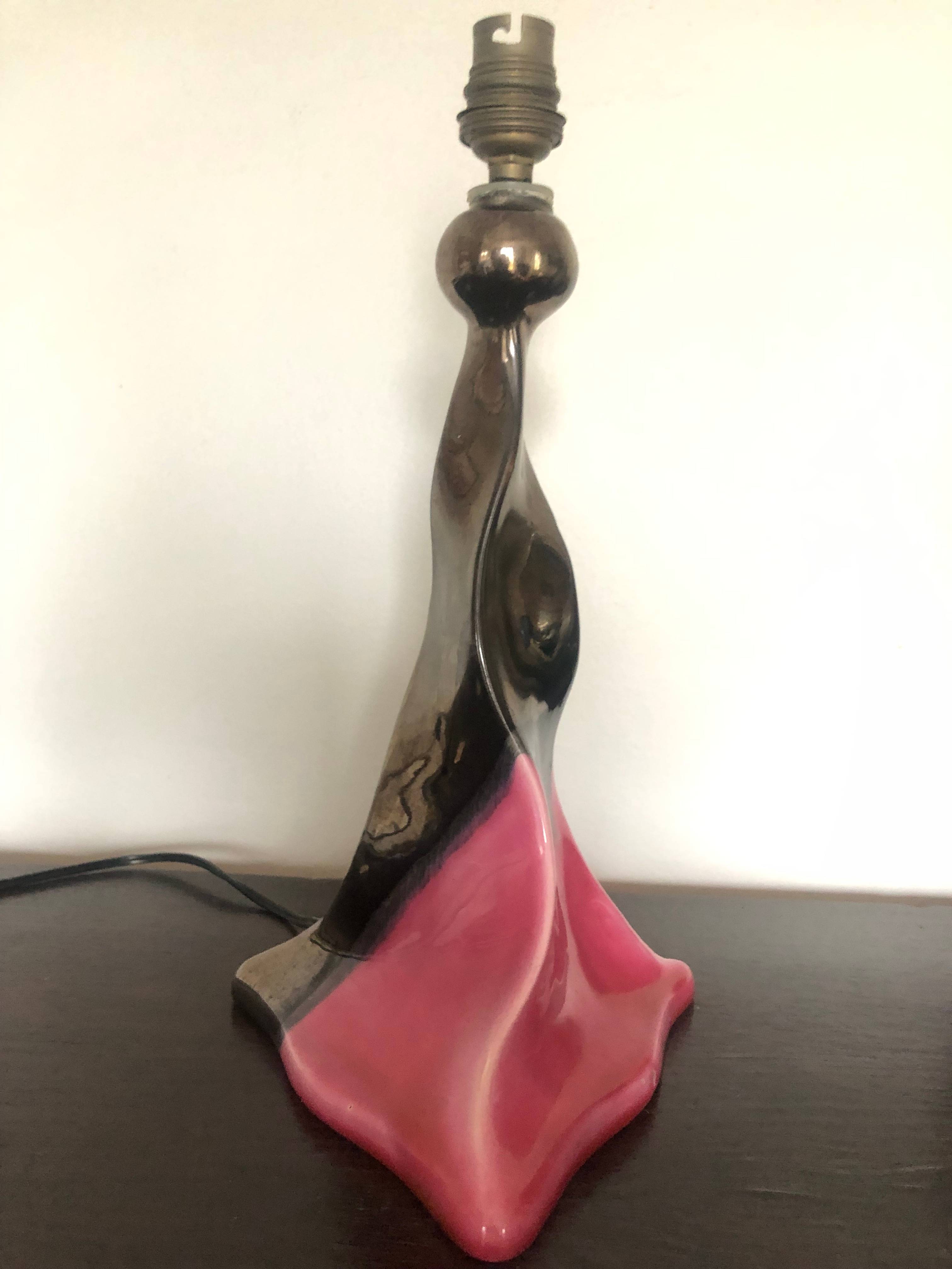 Pied de lampe en céramique sixtie’s Vallauris