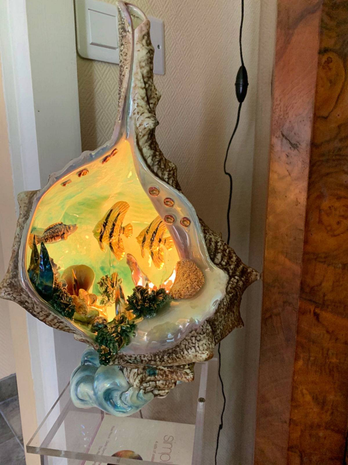 Vends Lampe coquillage céramique Années 60