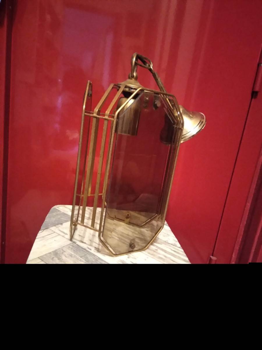 Vends lampe (suspension) 3 facettes en verre