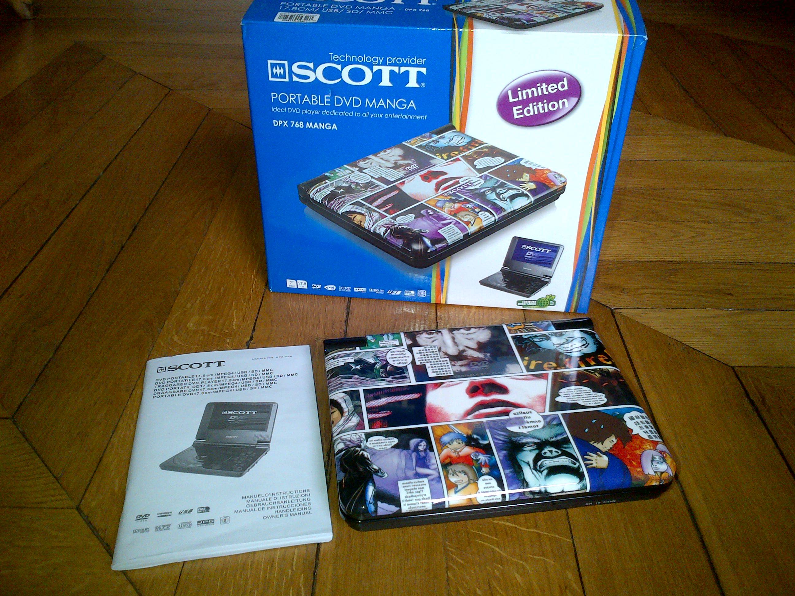 Lecteur DVD Scott Manga neuf