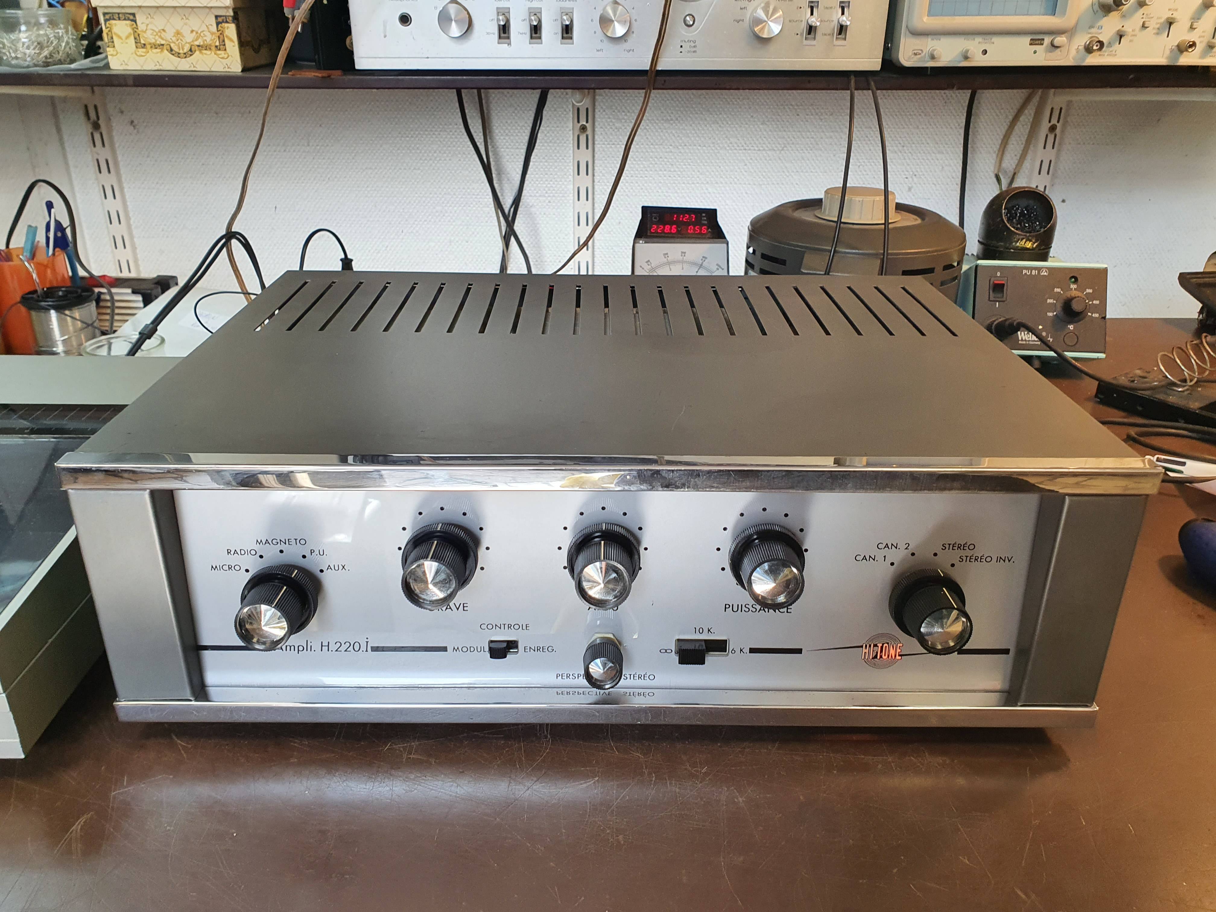 Amplificateur Intégré à Tubes • Hi-Tone • H220i • Recapé en 2022 • 1964