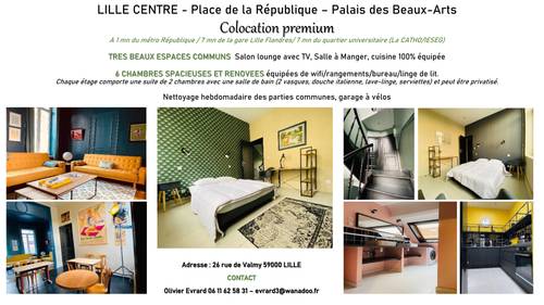 Propose 2 chambres en colocation - Lille (59)