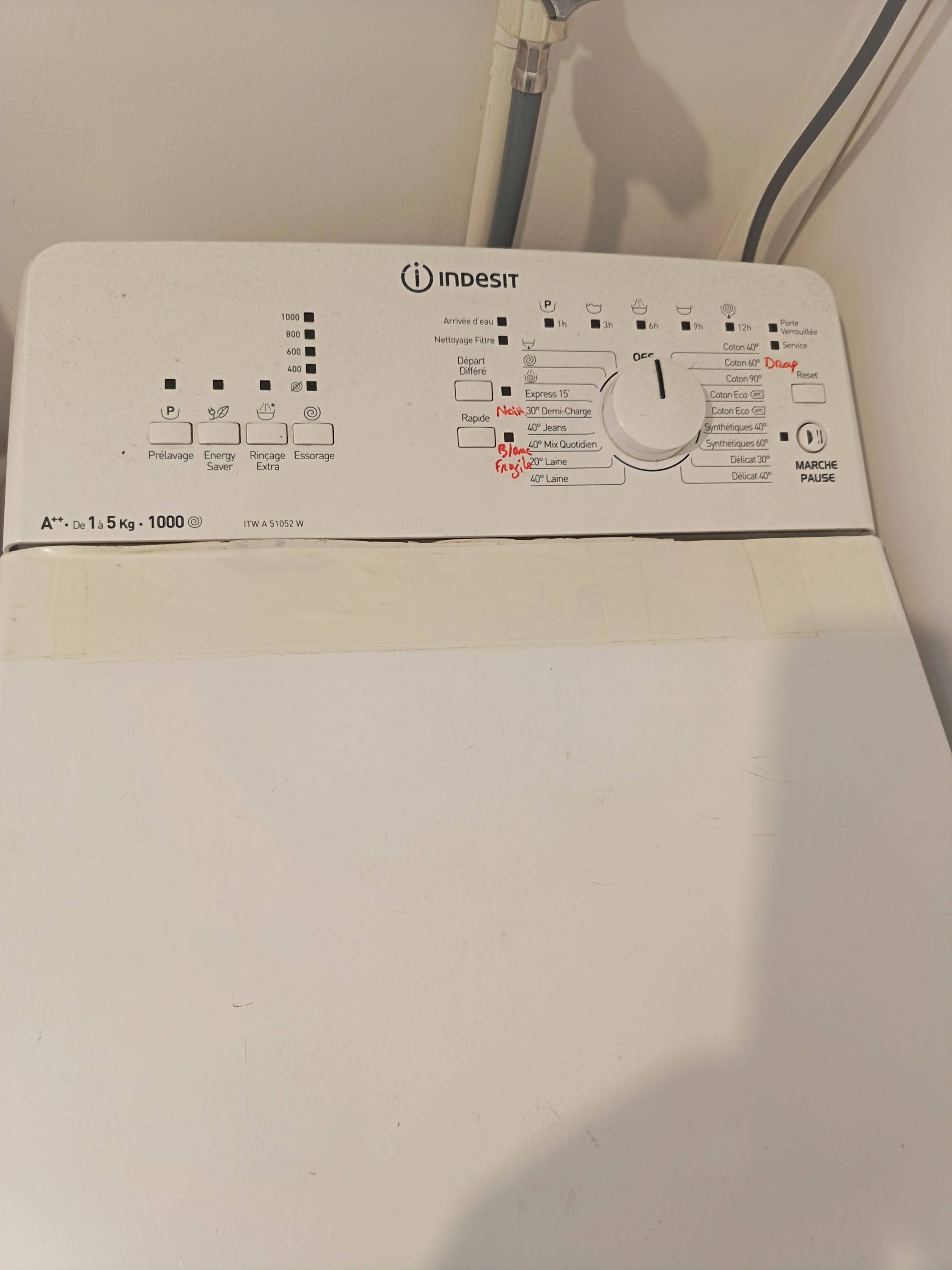 Donne lave-linge Indesit fonctionnel