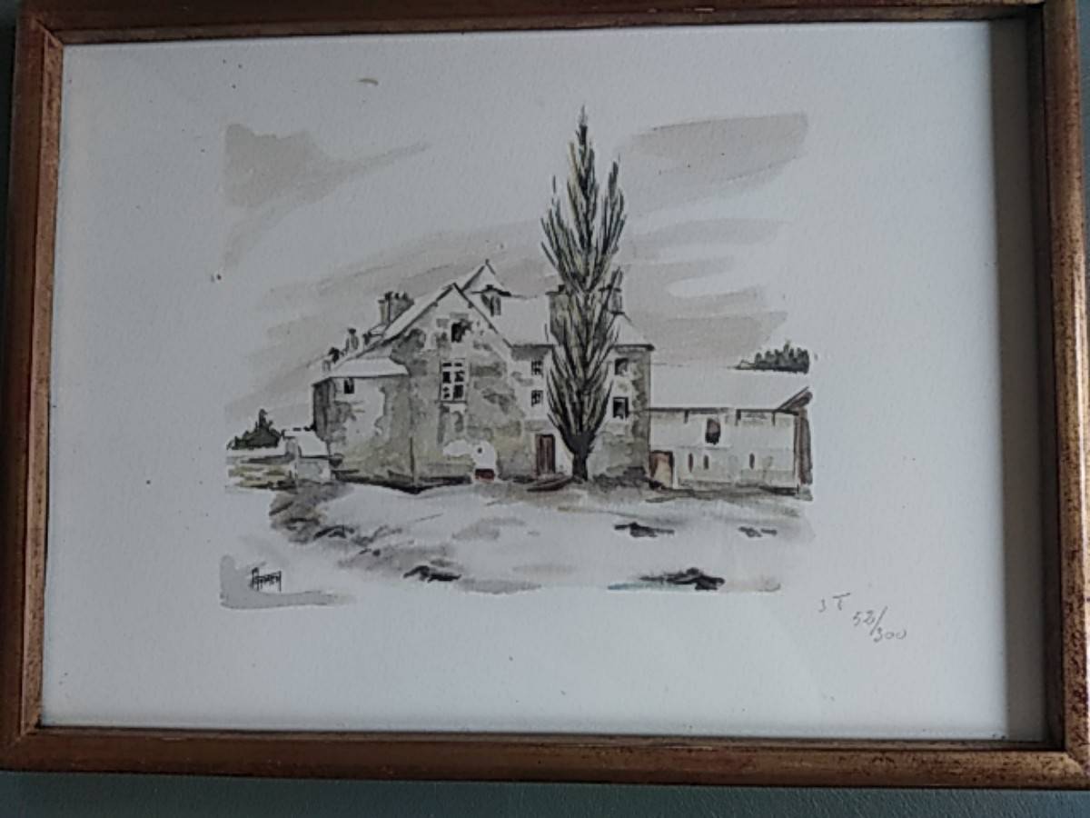 Lithographie encadrée saint nom la bretèche