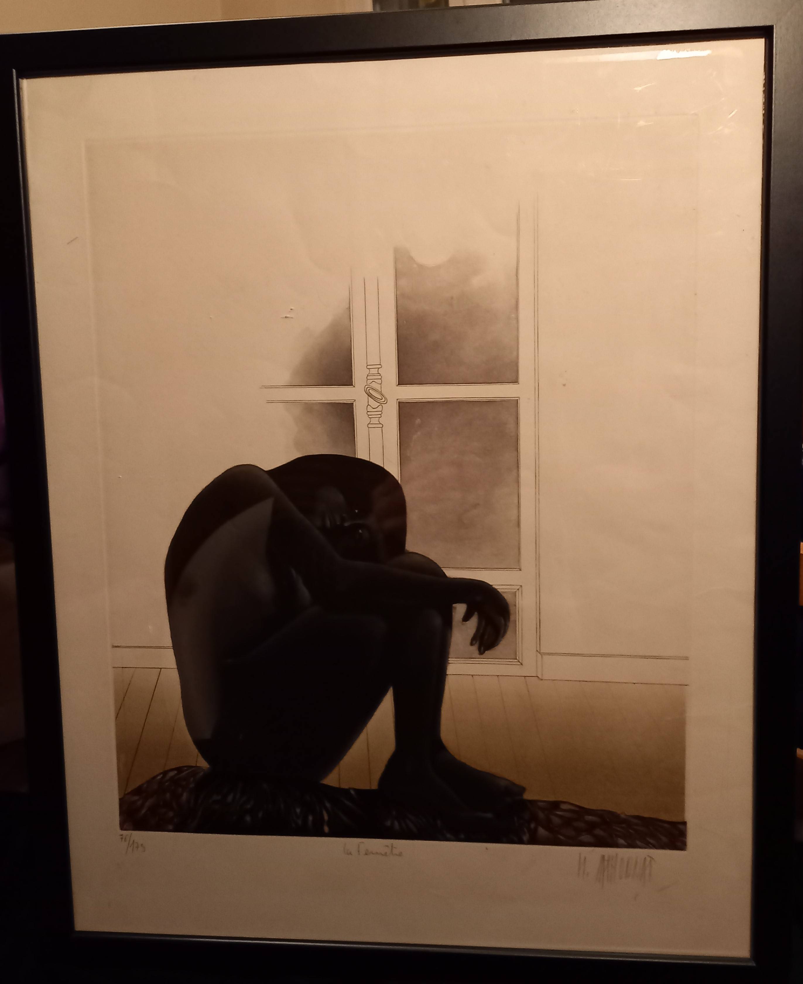 Lithographie "La Fenêtre" de Michel Mathonnat