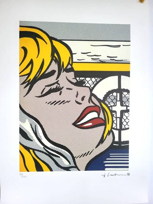 Lithographie POP ART Roy Lichtenstein "Shipboard Girl" Tirage numéroté édition limitée