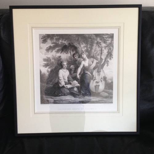 Lithographie : Les muses Melpomène, Erato et Polymnie Eustache Le Sueur (1616-1655)