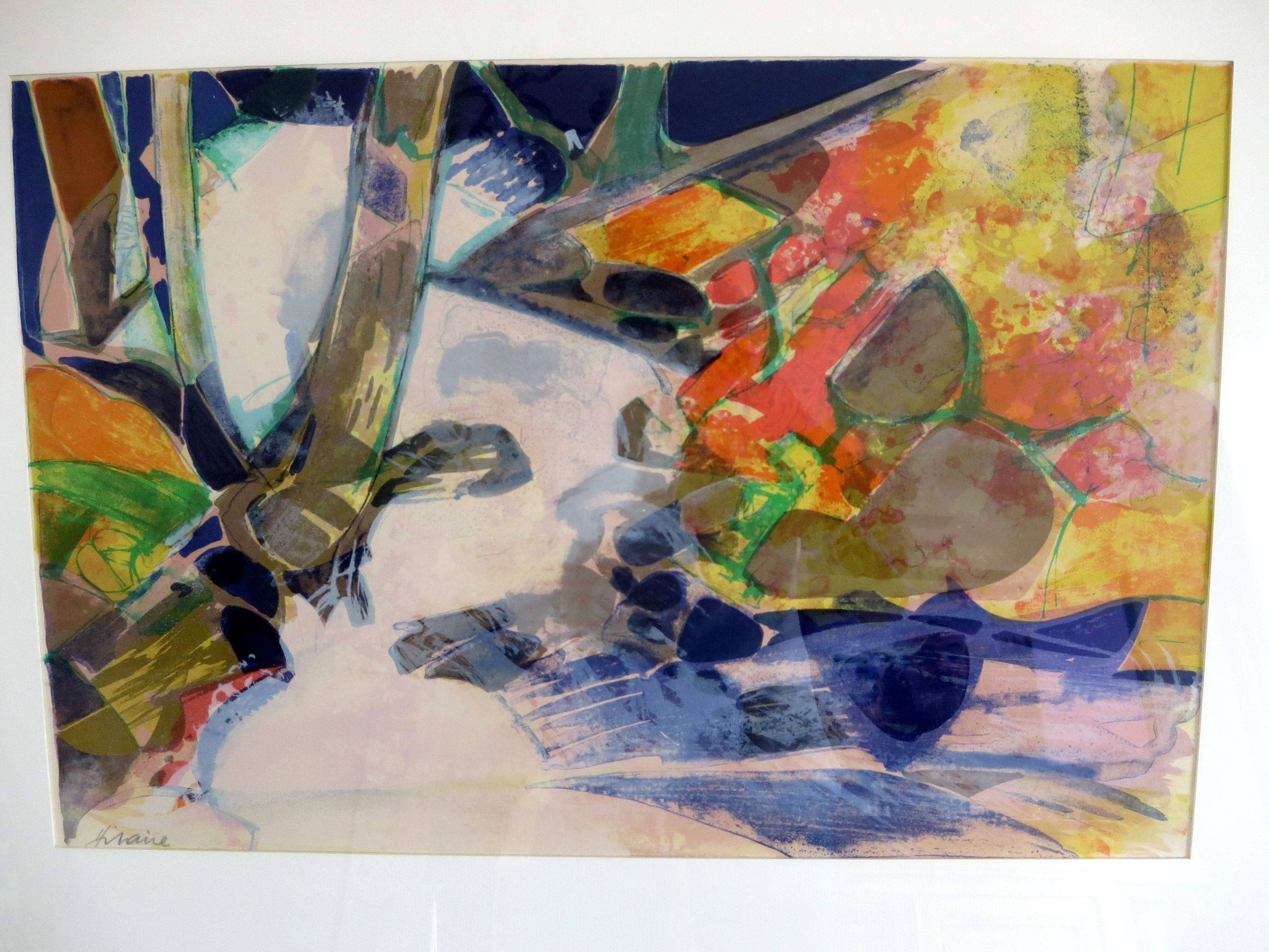Lithographie signée, encadrée Camille HILAIRE