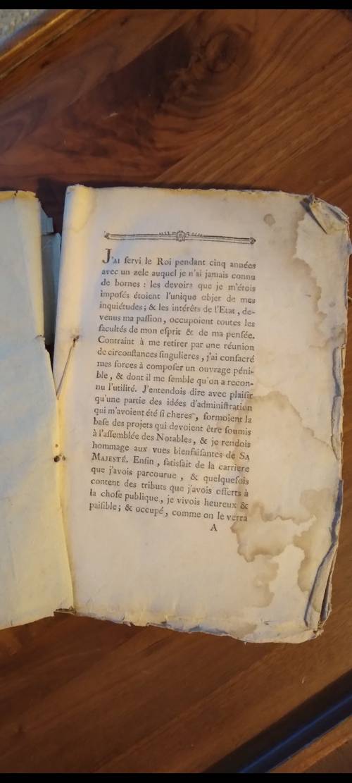 Livre 18ème, Necker "J’ai servi le Roi pendant cinq année… "