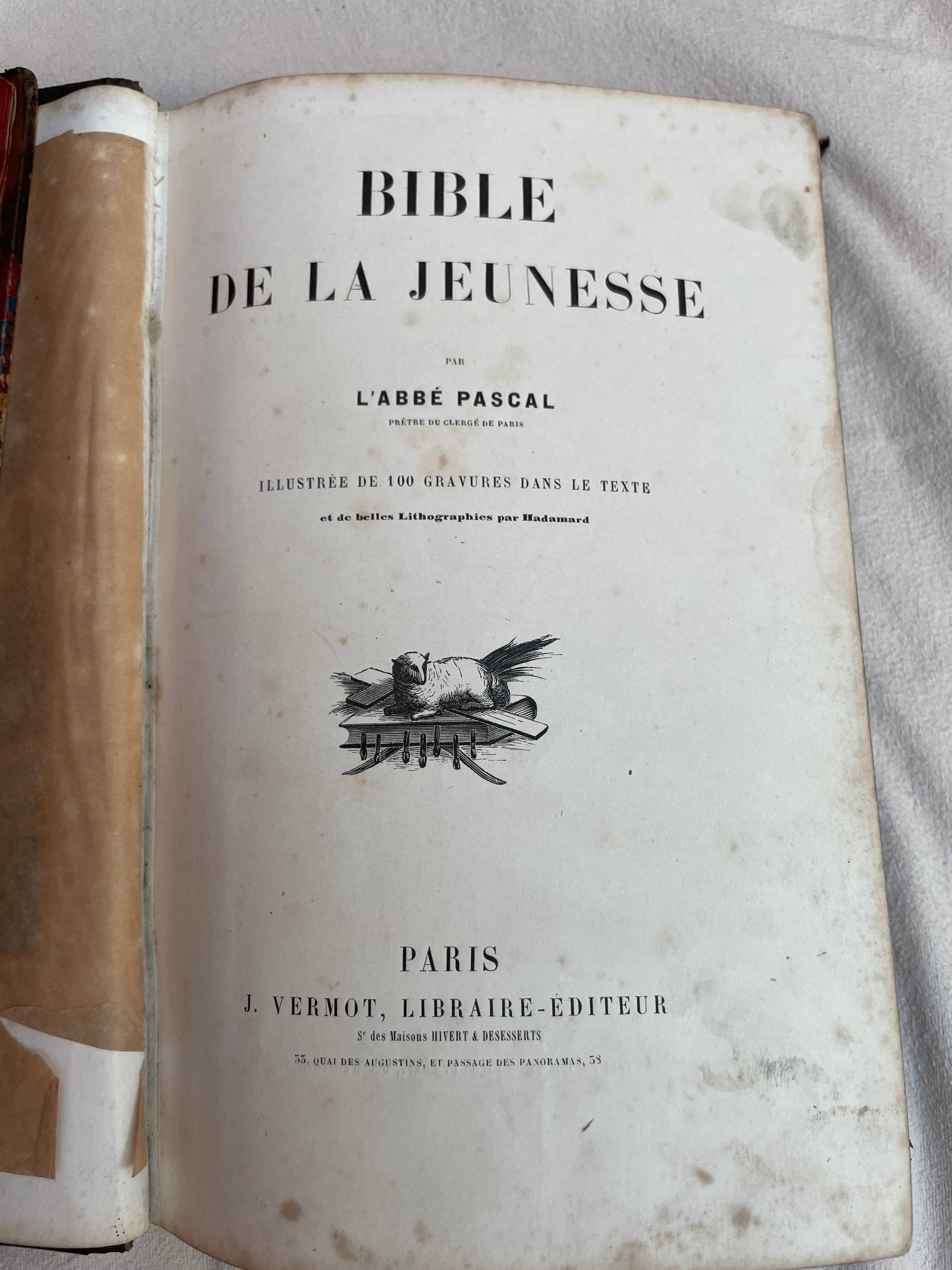 Livre ancien Bible de la Jeunesse par l’Abbé Pascal sur Gens de Confiance