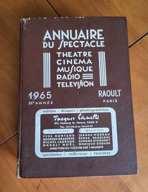 Livre Annuaire du spectacle 1965 Raoult