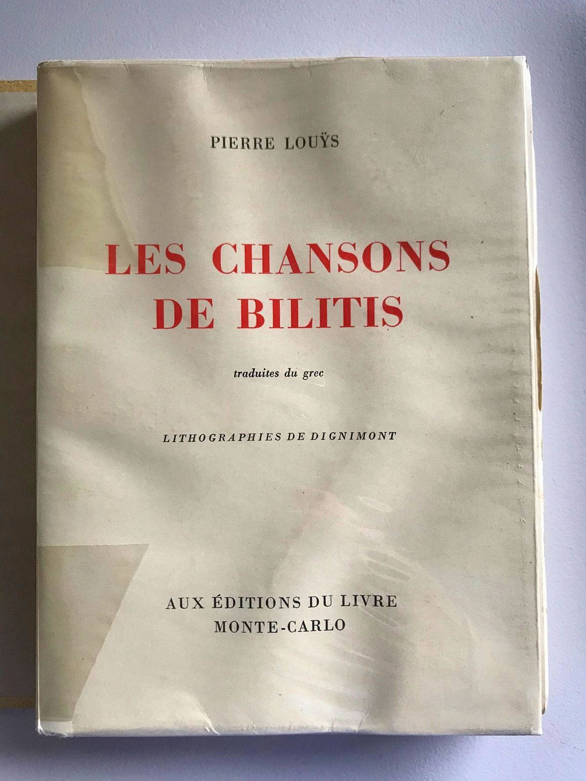 Livre Les Chansons de Bilitis illustré par Dignimont