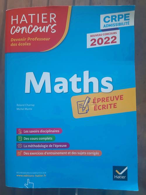 Livre CRPE maths nouveau concours 2022