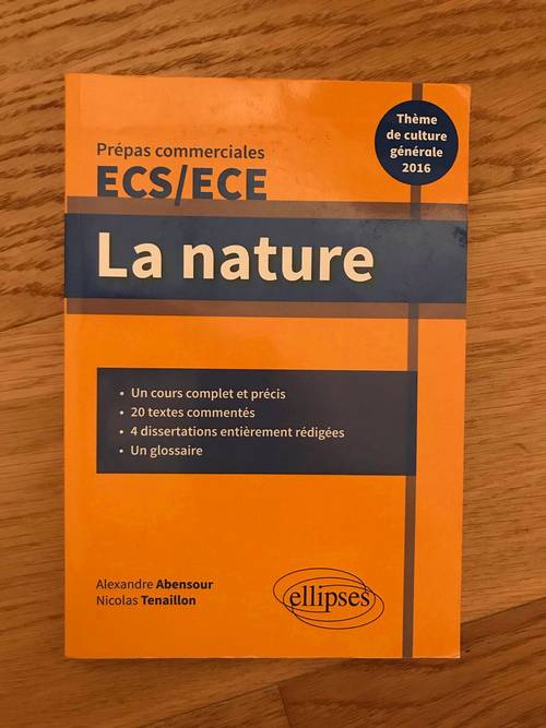 Vends livre prépas commerciales La nature