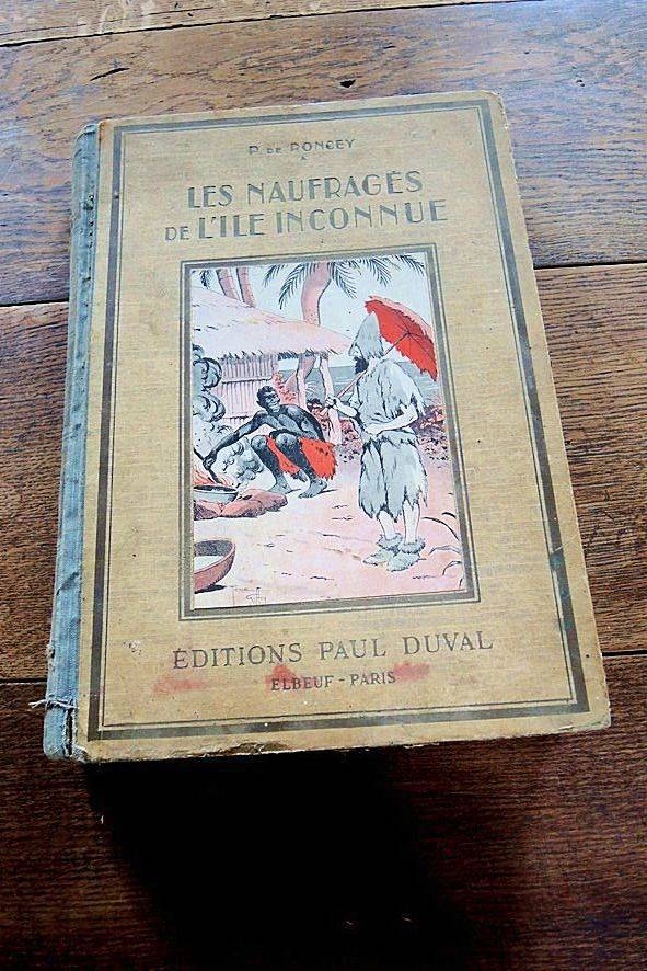 Livre vintage pour enfants : Les Naufrages de l’Ile Inconnu