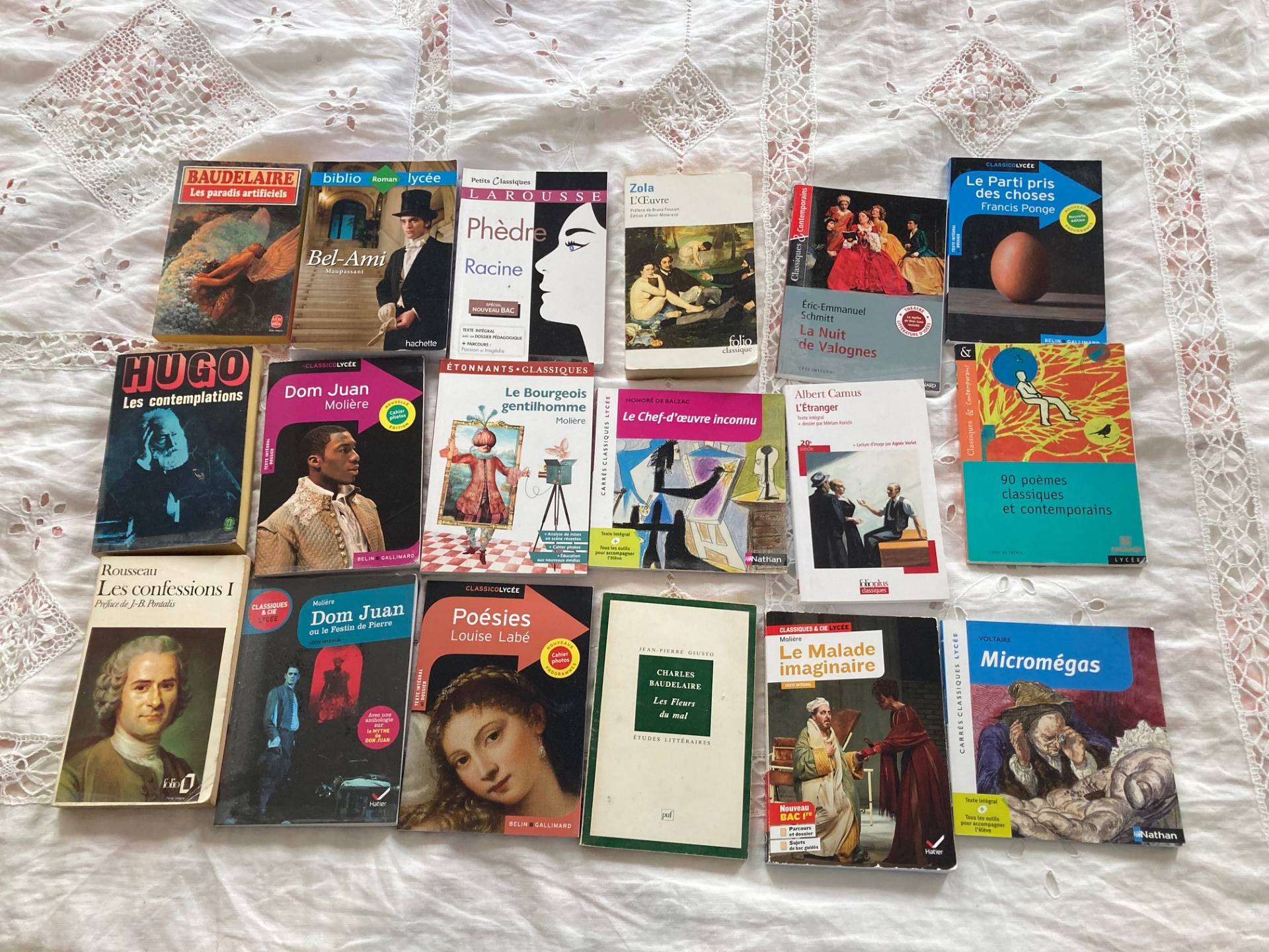 Vends lot de livres pour le lycée et le bac de français ou achat à l’unité